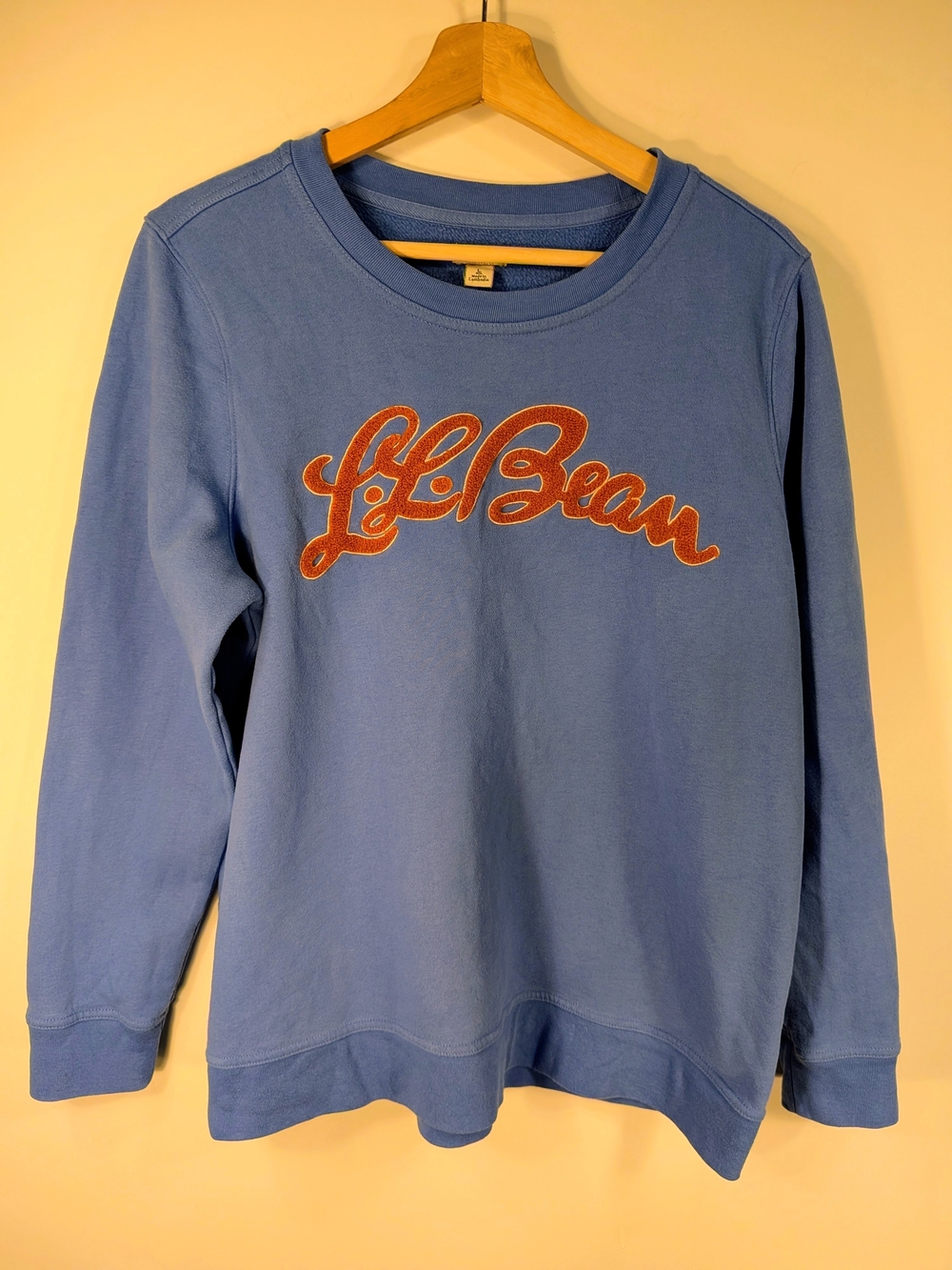 L.L.Bean 1912 Crewneck Logo Sweatshirt Blue Chenille Large